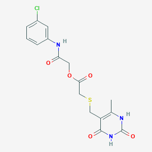 molecular formula C16H16ClN3O5S B4709312 2-[(3-chlorophenyl)amino]-2-oxoethyl {[(6-methyl-2,4-dioxo-1,2,3,4-tetrahydro-5-pyrimidinyl)methyl]thio}acetate 