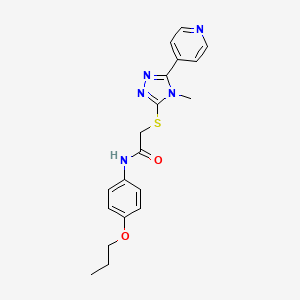 2-{[4-methyl-5-(4-pyridinyl)-4H-1,2,4-triazol-3-yl]thio}-N-(4-propoxyphenyl)acetamide