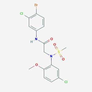 molecular formula C16H15BrCl2N2O4S B4709326 N~1~-(4-bromo-3-chlorophenyl)-N~2~-(5-chloro-2-methoxyphenyl)-N~2~-(methylsulfonyl)glycinamide 