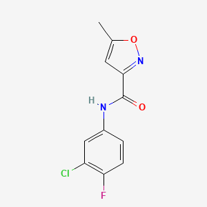 molecular formula C11H8ClFN2O2 B4709346 N-(3-chloro-4-fluorophenyl)-5-methyl-3-isoxazolecarboxamide 