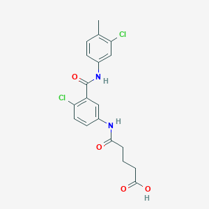 molecular formula C19H18Cl2N2O4 B4709369 5-[(4-chloro-3-{[(3-chloro-4-methylphenyl)amino]carbonyl}phenyl)amino]-5-oxopentanoic acid 