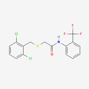 molecular formula C16H12Cl2F3NOS B4709386 2-[(2,6-dichlorobenzyl)thio]-N-[2-(trifluoromethyl)phenyl]acetamide 