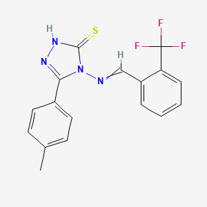 5-(4-methylphenyl)-4-{[2-(trifluoromethyl)benzylidene]amino}-4H-1,2,4-triazole-3-thiol