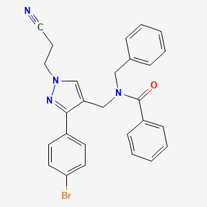 N-benzyl-N-{[3-(4-bromophenyl)-1-(2-cyanoethyl)-1H-pyrazol-4-yl]methyl}benzamide