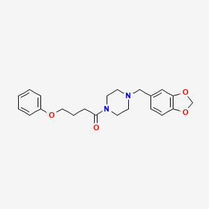 molecular formula C22H26N2O4 B4709440 1-(1,3-benzodioxol-5-ylmethyl)-4-(4-phenoxybutanoyl)piperazine 