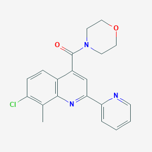 molecular formula C20H18ClN3O2 B4709448 7-chloro-8-methyl-4-(4-morpholinylcarbonyl)-2-(2-pyridinyl)quinoline 