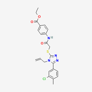 Ethyl 4-[[2-[[5-(3-chloro-4-methylphenyl)-4-prop-2-enyl-1,2,4-triazol-3-yl]sulfanyl]acetyl]amino]benzoate