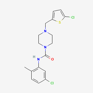 molecular formula C17H19Cl2N3OS B4709519 N-(5-chloro-2-methylphenyl)-4-[(5-chlorothiophen-2-yl)methyl]piperazine-1-carboxamide 