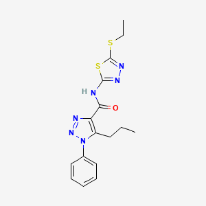 molecular formula C16H18N6OS2 B4709579 N-[5-(ethylthio)-1,3,4-thiadiazol-2-yl]-1-phenyl-5-propyl-1H-1,2,3-triazole-4-carboxamide 