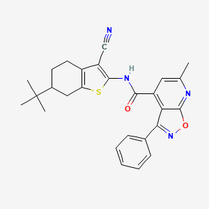 N-[6-(TERT-BUTYL)-3-CYANO-4,5,6,7-TETRAHYDRO-1-BENZOTHIOPHEN-2-YL]-6-METHYL-3-PHENYLISOXAZOLO[5,4-B]PYRIDINE-4-CARBOXAMIDE