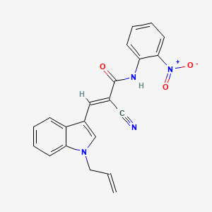 molecular formula C21H16N4O3 B4709639 3-(1-allyl-1H-indol-3-yl)-2-cyano-N-(2-nitrophenyl)acrylamide 