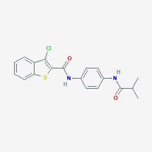 molecular formula C19H17ClN2O2S B470965 3-chloro-N-[4-(isobutyrylamino)phenyl]-1-benzothiophene-2-carboxamide CAS No. 666211-34-3