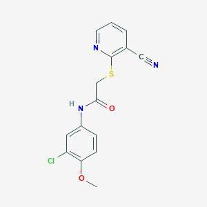 N-(3-chloro-4-methoxyphenyl)-2-[(3-cyano-2-pyridinyl)thio]acetamide