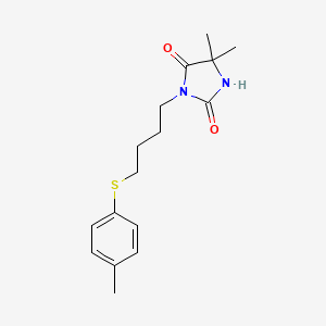 molecular formula C16H22N2O2S B4709661 5,5-dimethyl-3-{4-[(4-methylphenyl)thio]butyl}-2,4-imidazolidinedione 