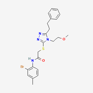 molecular formula C22H25BrN4O2S B4709665 N-(2-bromo-4-methylphenyl)-2-{[4-(2-methoxyethyl)-5-(2-phenylethyl)-4H-1,2,4-triazol-3-yl]thio}acetamide 