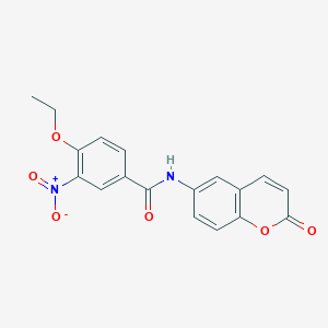 molecular formula C18H14N2O6 B4709678 4-ethoxy-3-nitro-N-(2-oxo-2H-chromen-6-yl)benzamide 