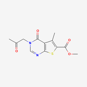 molecular formula C12H12N2O4S B4709696 Methyl 5-methyl-4-oxo-3-(2-oxopropyl)thieno[2,3-d]pyrimidine-6-carboxylate 