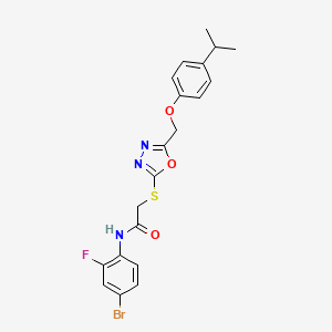 N-(4-bromo-2-fluorophenyl)-2-[(5-{[4-(propan-2-yl)phenoxy]methyl}-1,3,4-oxadiazol-2-yl)sulfanyl]acetamide