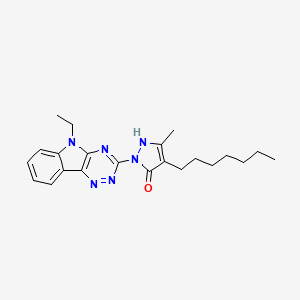 1-(5-ethyl-5H-[1,2,4]triazino[5,6-b]indol-3-yl)-4-heptyl-3-methyl-1H-pyrazol-5-ol