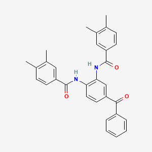 molecular formula C31H28N2O3 B4709799 N,N'-(4-benzoyl-1,2-phenylene)bis(3,4-dimethylbenzamide) 