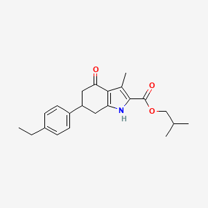 molecular formula C22H27NO3 B4709811 isobutyl 6-(4-ethylphenyl)-3-methyl-4-oxo-4,5,6,7-tetrahydro-1H-indole-2-carboxylate 