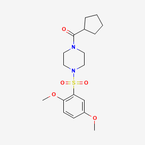 molecular formula C18H26N2O5S B4709822 CYCLOPENTYL{4-[(2,5-DIMETHOXYPHENYL)SULFONYL]PIPERAZINO}METHANONE 