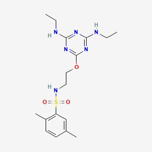 N-(2-{[4,6-bis(ethylamino)-1,3,5-triazin-2-yl]oxy}ethyl)-2,5-dimethylbenzenesulfonamide