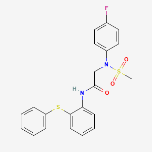 molecular formula C21H19FN2O3S2 B4709839 N~2~-(4-fluorophenyl)-N~2~-(methylsulfonyl)-N~1~-[2-(phenylthio)phenyl]glycinamide 