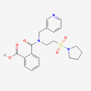 molecular formula C20H23N3O5S B4709848 2-({(3-pyridinylmethyl)[2-(1-pyrrolidinylsulfonyl)ethyl]amino}carbonyl)benzoic acid 