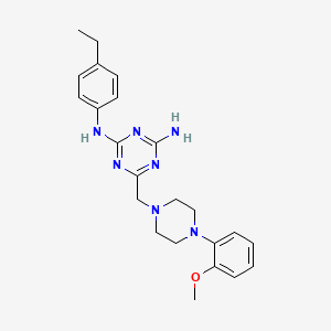 molecular formula C23H29N7O B4709853 N-(4-ethylphenyl)-6-{[4-(2-methoxyphenyl)-1-piperazinyl]methyl}-1,3,5-triazine-2,4-diamine 