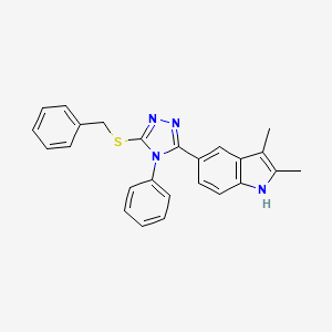 5-[5-(benzylthio)-4-phenyl-4H-1,2,4-triazol-3-yl]-2,3-dimethyl-1H-indole