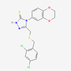 5-{[(2,4-dichlorobenzyl)thio]methyl}-4-(2,3-dihydro-1,4-benzodioxin-6-yl)-4H-1,2,4-triazole-3-thiol