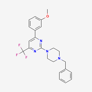 2-(4-benzyl-1-piperazinyl)-4-(3-methoxyphenyl)-6-(trifluoromethyl)pyrimidine