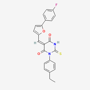 (5E)-1-(4-Ethylphenyl)-5-{[5-(4-fluorophenyl)furan-2-YL]methylidene}-2-sulfanylidene-1,3-diazinane-4,6-dione