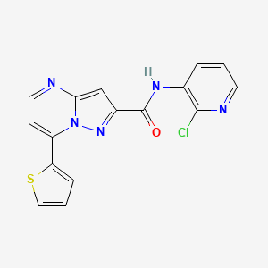 molecular formula C16H10ClN5OS B4709886 N-(2-chloro-3-pyridinyl)-7-(2-thienyl)pyrazolo[1,5-a]pyrimidine-2-carboxamide 