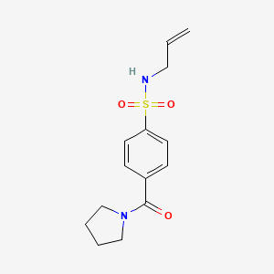 molecular formula C14H18N2O3S B4709898 N-allyl-4-(1-pyrrolidinylcarbonyl)benzenesulfonamide 