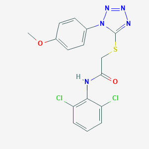molecular formula C16H13Cl2N5O2S B470990 N-(2,6-dichlorophenyl)-2-[1-(4-methoxyphenyl)tetrazol-5-yl]sulfanylacetamide CAS No. 634172-07-9