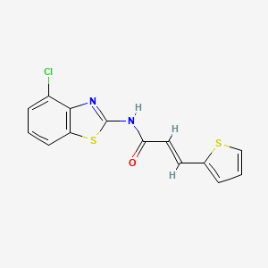 molecular formula C14H9ClN2OS2 B4709914 N-(4-chloro-1,3-benzothiazol-2-yl)-3-(2-thienyl)acrylamide 