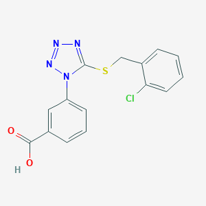 molecular formula C15H11ClN4O2S B470992 3-{5-[(2-chlorobenzyl)thio]-1H-tetrazol-1-yl}benzoic acid CAS No. 634172-13-7
