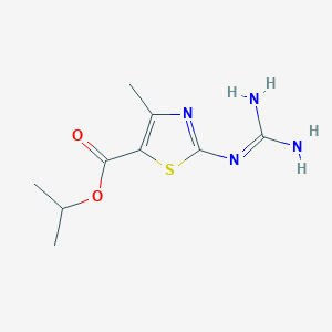 molecular formula C9H14N4O2S B4709935 isopropyl 2-{[amino(imino)methyl]amino}-4-methyl-1,3-thiazole-5-carboxylate 