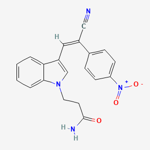 3-[3-[(E)-2-cyano-2-(4-nitrophenyl)ethenyl]indol-1-yl]propanamide