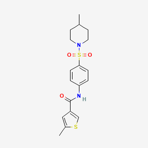 molecular formula C18H22N2O3S2 B4709950 5-methyl-N-{4-[(4-methylpiperidin-1-yl)sulfonyl]phenyl}thiophene-3-carboxamide 