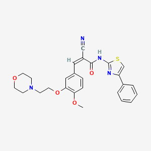 2-cyano-3-{4-methoxy-3-[2-(4-morpholinyl)ethoxy]phenyl}-N-(4-phenyl-1,3-thiazol-2-yl)acrylamide