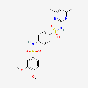 molecular formula C20H22N4O6S2 B4710051 N-(4-{[(4,6-dimethyl-2-pyrimidinyl)amino]sulfonyl}phenyl)-3,4-dimethoxybenzenesulfonamide 