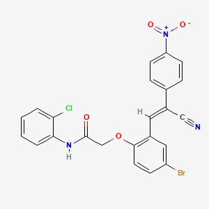 molecular formula C23H15BrClN3O4 B4710071 2-[4-bromo-2-[(Z)-2-cyano-2-(4-nitrophenyl)ethenyl]phenoxy]-N-(2-chlorophenyl)acetamide 