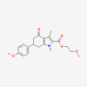 2-methoxyethyl 6-(4-methoxyphenyl)-3-methyl-4-oxo-4,5,6,7-tetrahydro-1H-indole-2-carboxylate