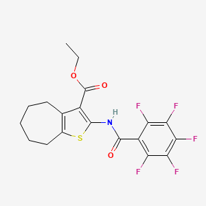 ethyl 2-[(pentafluorobenzoyl)amino]-5,6,7,8-tetrahydro-4H-cyclohepta[b]thiophene-3-carboxylate