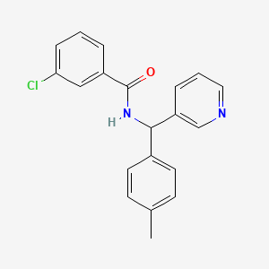 3-chloro-N-[(4-methylphenyl)(3-pyridinyl)methyl]benzamide