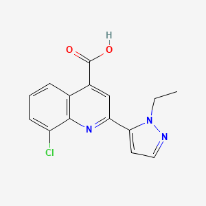 molecular formula C15H12ClN3O2 B4710189 8-chloro-2-(1-ethyl-1H-pyrazol-5-yl)-4-quinolinecarboxylic acid 