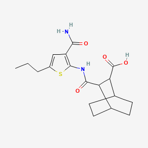 3-[(3-Carbamoyl-5-propylthiophen-2-yl)carbamoyl]bicyclo[2.2.2]octane-2-carboxylic acid